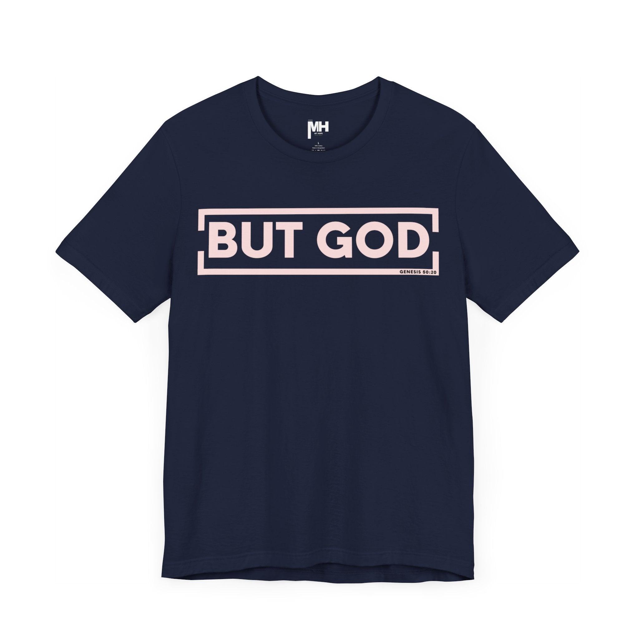 Ballet Pink and Navy But God Signature Tee