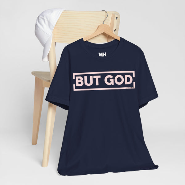 Ballet Pink and Navy But God Signature Tee